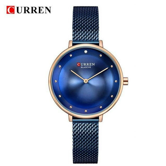 Reloj Mujer Elegante Blue And Silver Steel Bracelet Watches Curren New Fashion Women's Dress Quartz Wristwatch Relogio Femenino - Quartz Wristwatches