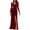 AA-Red, variant on Black Velvet Dresses for Women Slit Wedding Guest Bridesmaid Dress Long Sleeve Bodycon Maxi Formal Dresses M