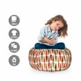 thumbnail image 2 of Retro Storage Toy Bag Chair, Sixties and Seventies Style Geometric Round Shaped Repeated Symmetric Design, Stuffed Animal Organizer Washable Bag, Small Size, Multicolor, by Ambesonne, 2 of 3