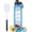 Blue - 32 oz, variant on Glass Water Bottles 32oz with Sleeve Drinking Hydration Bottles Borosilicate Wide Mouth Motivational Water Flask Canteen with Time Marker Spout Lid and Brush (Green - 32 oz)