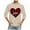 Beige, variant on HaoXianJian Mens Shirt Cute Plaid Love Heart Graphic Tees Crew-neck 3/4 Sleeve Regular Fits Casual Tee T-Shirts Tshirt Tops Pullover Top Casual Valentines Gifts Plus Size 2X 3X 5X