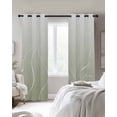 thumbnail image 3 of Sage Green Geometric Blackout Curtains 90 Inches Long for Bedroom, Modern White Stripe Distortion Art Thermal Insulated Room Darkening Black Out Window Curtain Panels Grommet Drapes for Living Room, 3 of 8