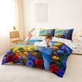thumbnail image 3 of jejeloiu Tropical Parrot Bedding,Floral Beach Print Duvet Cover Full For Boys,Multicolor,Polkadot Reversible,3-Piece,1 Duvet Cover and 2 Pillowcases, 3 of 6