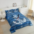 thumbnail image 4 of Erosebridal Blue Anchor Bedding Twin Comforter Set,Lodge Cabin Down Comforter,Nautical Room Decorative,Reversible,2-Piece, 4 of 8