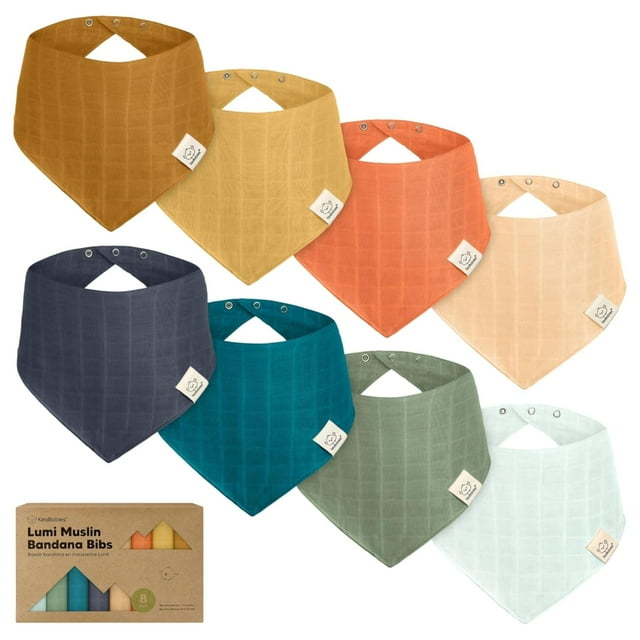 Baberos tipo bandana KeaBabies de muselina para bebés, 100% algodón, paquete de 8