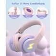 thumbnail image 3 of Kids Bluetooth Headphones Light Up, Wireless/Wired Headphones with Noise Cancelling Microphone, 85/ 94dB Volume Control Headset, Foldable Stereo Headset for Boys Girls Home School, 3 of 7
