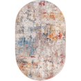 thumbnail image 1 of Unique Loom Rainbow Bright Colors Rug 3' 3 x 5' 3 Oval Multi/Beige, 1 of 1