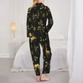 thumbnail image 5 of Disketp Pajamas Set Long Sleeve Sleepwear Womens Button Down Nightwear Pj Sets-Christmas Gold Deers1, 5 of 9