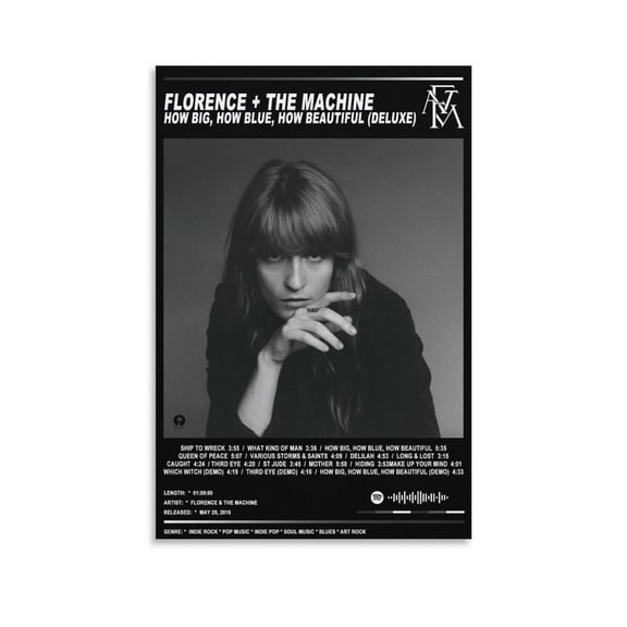 Florence The Machine - How Big, How Blue, How Beautiful Music Cover Canvas Poster Bedroom Decoration Landscape Office Valentine's Birthday Gift