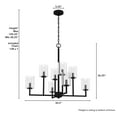 thumbnail image 6 of Hunter - Kerrison 8-light Natural Black Iron, Large Chandelier, Dimmable, Candle Shaped, for Bedrooms, Kitchens, Dining, Living Rooms - 19532, 6 of 7