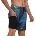 thumbnail image 3 of Picia Underwater Dolphin pattern Mens Swim Trunks with Compression Liner Stretch Beach Shorts Quick Dry with Zipper Pockets No-Chafing Board Shorts-Large, 3 of 9