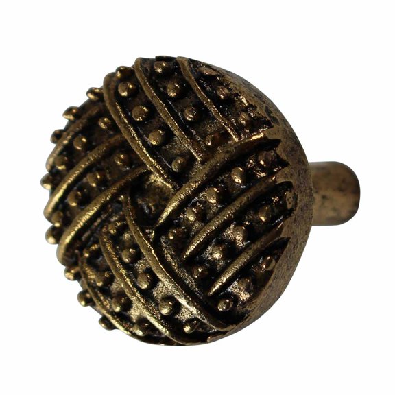Vintage Kitchen Cabinet Knob Antique Brass 1 1/4" Dia Cupboard Door Pull Handle | Renovators Supply
