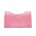 thumbnail image 2 of Goofa Sparkly Pink Glitter Pattern Triangle Square Tissue Box Cover, Modern PVC Leathe Facial Paper Holder,Decorative Holder/Organizer for Bathroom Vanity Countertop, 2 of 9