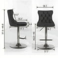 thumbnail image 3 of Swivel Velvet Barstools Adjusatble Seat Height from 25-33 Inch,Modern Upholstered Bar Stools with Backs Comfortable Tufted for Home Pub and Kitchen Island,Set of 2, 3 of 5