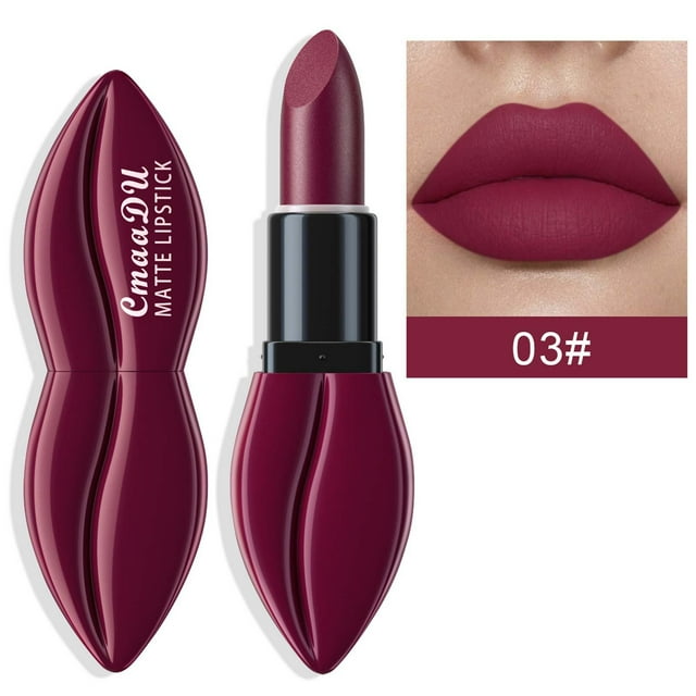 Xihbxyly Lápiz Labial Mate, Color Rojo Intenso, Textura Suave, Larga Duración, Ideal para Eventos de Día y Noche, Ideal para Amantes Del Maquillaje, Incluye Un Lápiz Labial.