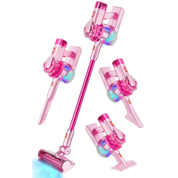 Aspiradora eléctrica para niños BLAXTEM 4 en 1, juego de simulación, rosa