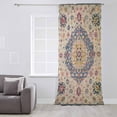 thumbnail image 3 of Boho Southwest Semi Sheer Curtains Drapes for Living Room, Bedroom, French Doors Window 108 Inches Long, Vintage Country Ethnic Nation Motifs Rod Pocket Chiffon Curtain Drapery Voile Draperies Panel, 3 of 6