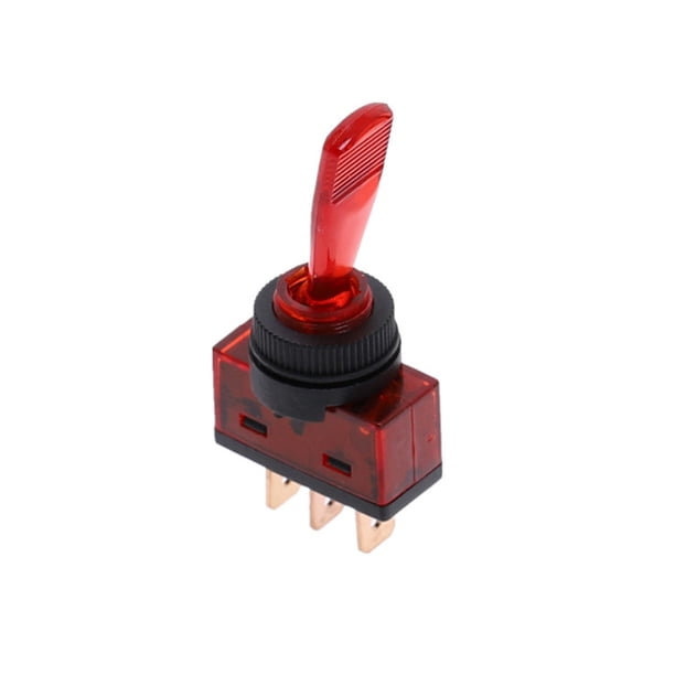 Methold Interruptor de palanca de coche, reemplazo modificado, actualización de 12mm, 2 engranajes, interruptores de vehículos automotrices, accesorios Adaptadores de corriente Rojo