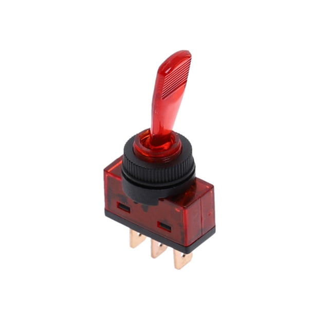 Matsuzay Interruptor de palanca de coche ABS, reemplazo modificado portátil desmontable, Color sólido, 3 pines, 12mm, 2 piezas de Adaptadores de corriente Rojo