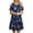 Blue, variant on ICHUANYI Womens Casual New Trending Short Sleeve Off Shoulder Ruffle Dress Summer