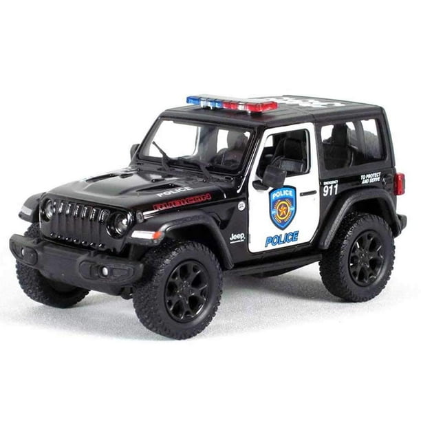 Kinsmart 5"" Die-Cast: 2018 Jeep Wrangler Rubicon Edición Policía (Negro/Blanco)