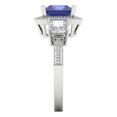 thumbnail image 3 of Three-Stone Engagement Ring for Women - 3.005ct Simulated Tanzanite in 14K White Gold Promise Ring, 3 of 6