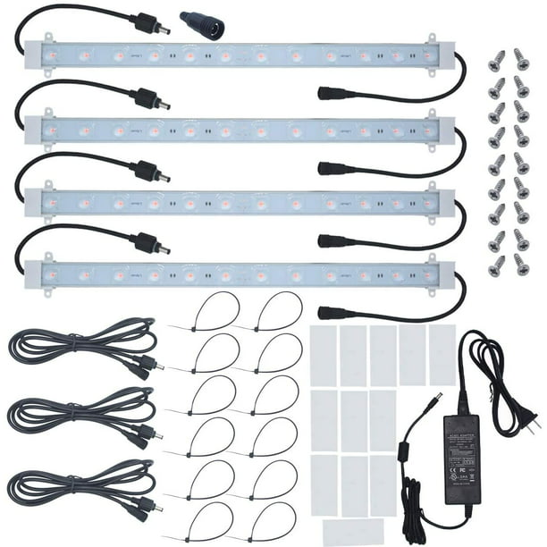 Grow Light Strip Kit 45W, 4 16 Inches LED Grow Strips with Extension Cables, Mounting Accessories for Greenhouse,Grow Shelf. Perfect Indoor Growing - Walmart.com