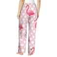 thumbnail image 3 of Uemuo Cute Flamingo with Heart Pattern Women's Wide Leg Palazzo Lounge Pants with Pockets Light Weight Loose Comfy Casual Pajama Pants-X-Large, 3 of 9