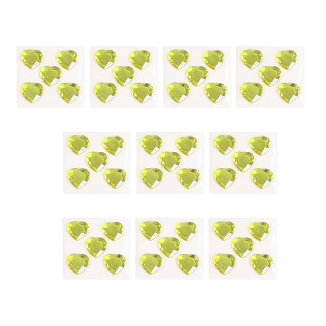 Matsuzay Pegatinas de diamantes de imitación de corazón, gemas de cristal acrílico, adornos ornamentales, de mano para álbum de Artesanía Amarillo claro