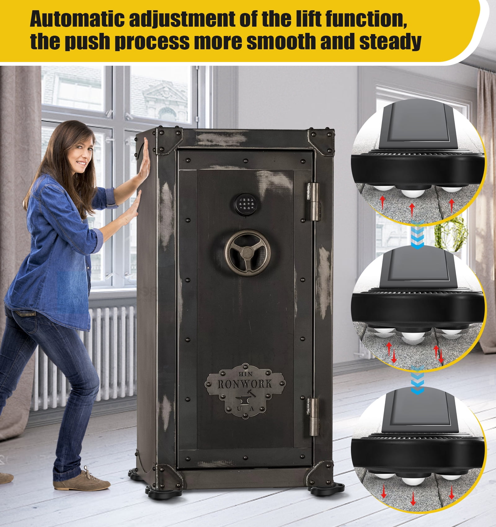 Furniture Lift Mover Tool Set - Furniture Movers Can Withstand Up to 800 Ibs, 360°Sliding Function, Furniture Lifter Have Self-Adjusting Bases， Heavy Item Furniture Moving Tool Without Falling