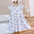 thumbnail image 2 of Splozh Toddler Girl Summer Dress 1-10 Years Boho Floral Dresses Girls Beach Princess Sundress Baby Outfits,Light Purple,7-8 Years, 2 of 9