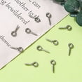 thumbnail image 6 of 40pcs Resistant 304 Stainless Steel Screw Eye Pin Peg Bails For Half Drilled Beads Stainless Steel color 10x4x1mm Hole: 2mm Pin: 1.4mm, 6 of 6