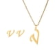 thumbnail image 1 of Pendientes para mujer, regalos para mujer, regalo de moda para mujer, 26 letras en inglés, nombre, cadena, collar, colgante, juego de pendientes, pulsera, collar, 1 of 3
