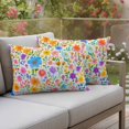 thumbnail image 4 of Colorful Floral Pillow Covers 2 Pack Spring Floral Pillowcase Waterproof Outdoor Throw Pillow Cover for Patio Balcony Rectangular Cushion 20”x12”, 4 of 9