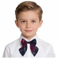 thumbnail image 2 of Purcolt Boys Pre-tied Tie Elegant Comfortable Adjustable Ties Toddler Tie for School Uniforms Party Graduation, 2 of 7