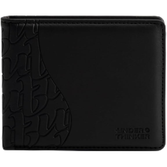 UNDER THINKER Enzo RFID Slim Bifold Wallet for Men, 8 Card Slots, ID Window, Black
