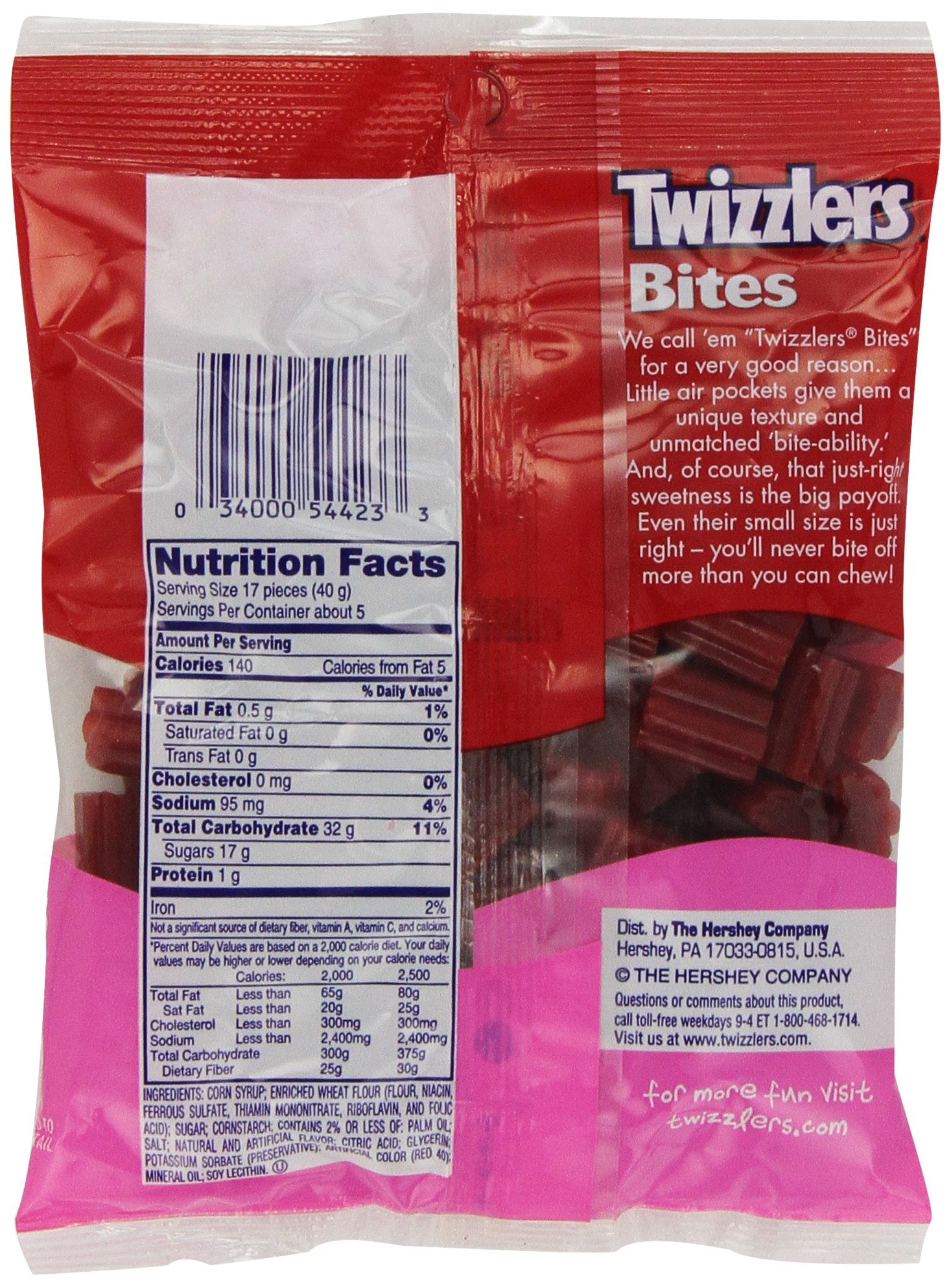 Twizzlers Bites Cherry Candy Bags, 7 Oz (12 Count)