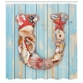 thumbnail image 3 of Ambesonne Letter U Shower Curtain, Underwater Coastal U, 69"Wx75"L, Dark Coral Pale Blue, 3 of 3