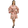 thumbnail image 4 of Bimba Women's Floral Printed Short Kimono Robe Bridal Wedding Cover Up Wrap-18, 4 of 5