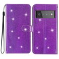 thumbnail image 6 of For Google Pixel 6 Wallet Case Bling Shiny Premium PU Leather with RFID Blocking Card Slots Holder Magnetic Flip Kickstand Shockproof Wrist Strap Cover For Google Pixel 6, Purple, 6 of 7
