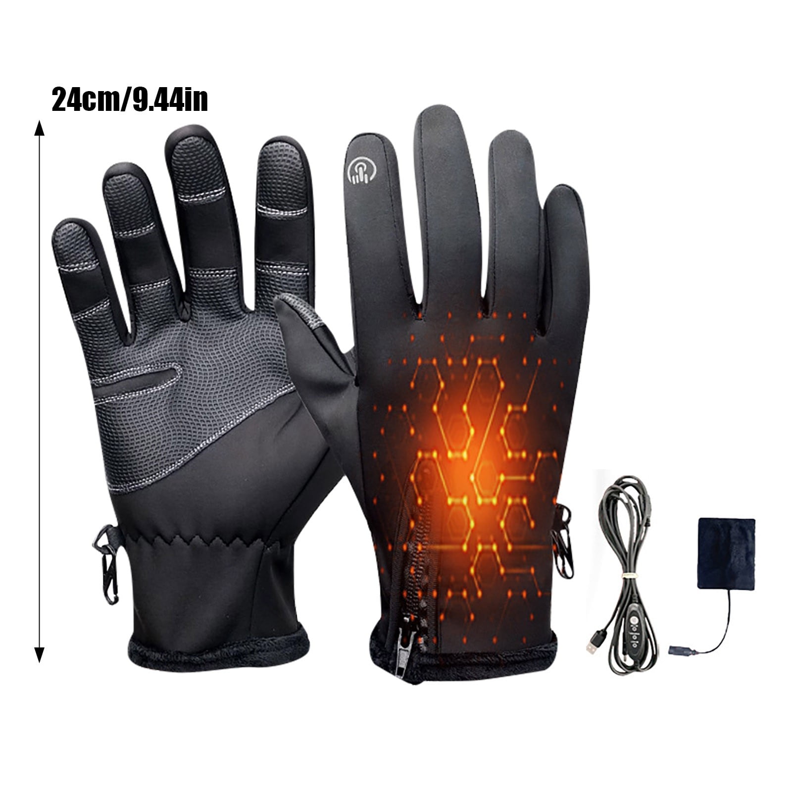Electric Heated Gloves Rechargeable,Thermal Winter Gloves for Outdoor Activities with Long Lasting Battery Life, Waterproof Cold Weather Gloves for Skiing, Work, Hunting, Camping