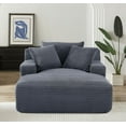 thumbnail image 2 of Soft Corduroy Oversized Chaise Lounge from Cloudline - Modern Couch with Full Foam Cushioning & No Assembly - Grey for Living Room & Bedroom Use, 2 of 9