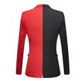 thumbnail image 3 of Yaoyar Men's Casual Two Color Matching Splicing One Button Slim Fit Suit Formal Dress Lapel Blazer Coat Red 2XL, 3 of 6