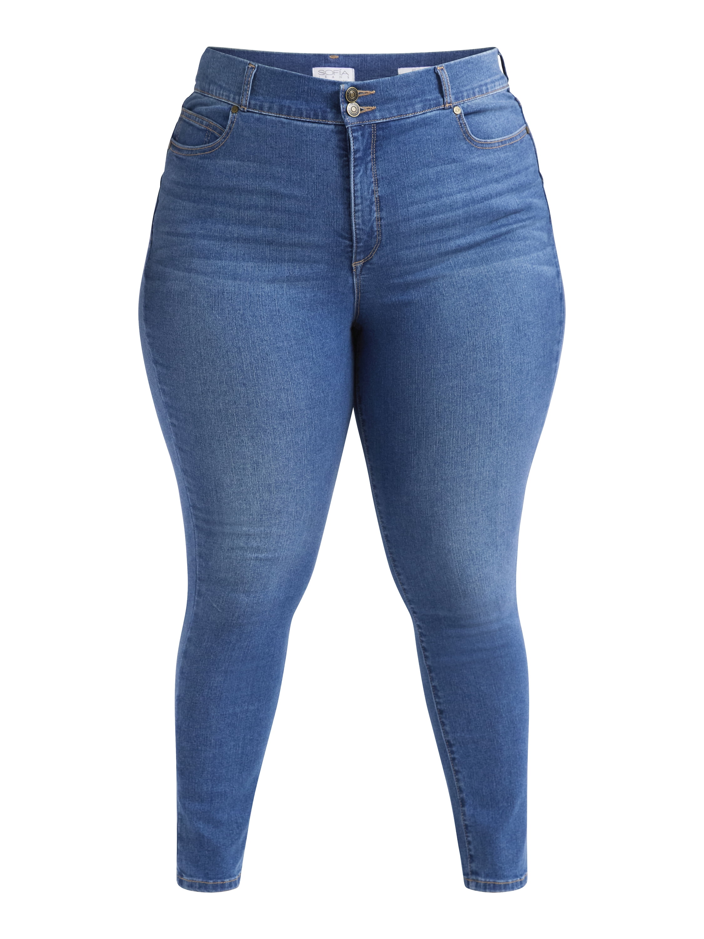 Sofia Jeans Women's and Women's Plus Eva Contouring Skinny High Rise Ankle Jeans, 25" and 27" Inseams, Sizes 0-28