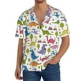 thumbnail image 3 of Wukai Cute Dinosaur Men's Casual Short-Sleeve Button Down Shirt - Lightweight Summer Dress Shirt for Daily Wear-4X-Large, 3 of 7