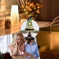 thumbnail image 3 of Witch Hat Lamp Resin Witch Cap Light Handmade Gothic Wizard Hat Lamp Green Stained Glass Look Night Light, 3 of 5