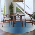 thumbnail image 4 of Navy Blue Grey Ombre Round Rug 8ft Washable Circle Rugs Non Slip Farmhouse Gradient Minimalist Large Area Rug Indoor Floor Carpet for Bedroom Kitchen Living Room Home Office Dining Room Nursery, 4 of 8