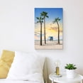 thumbnail image 3 of Beach Seaside Canvas Wall Art: Coastal Coconut Trees Painting Ocean Swing Hanging on Palm Tree Picture Seascape Sunset Artwork Decor for Living Room Bathroom 16" x 12", 3 of 6