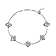 Cate & Chloe Adeline 18k White Gold Plated Chain Bracelet with Swarovski Crystal Clusters for Women