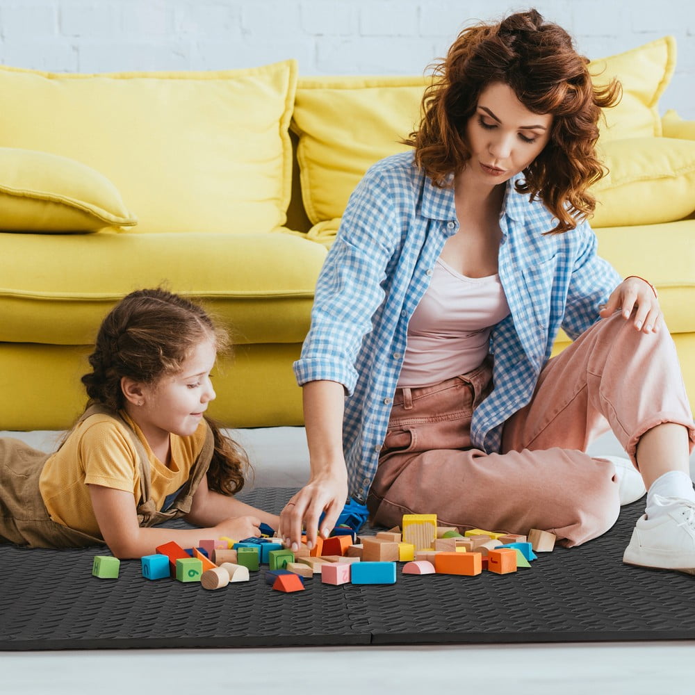 SONGMY 24-Piece Puzzle Exercise Mat, EVA Foam Interlocking Tiles 96 SQ. FT Coverage, Gym Floor Mats for Exercise